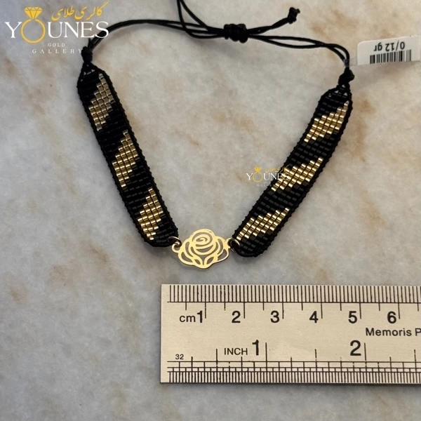 دستبند میوکی مشکی طلایی رز طلا